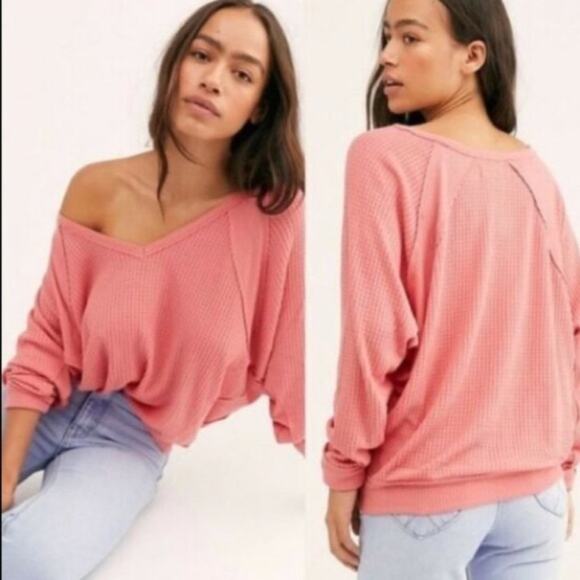 Free People We The Free Santa Clara Pink Thermal - Picture 1 of 5